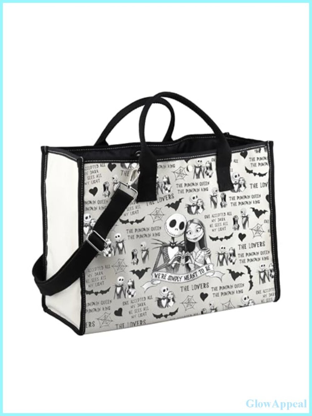 We're Simply Meant to Be Canvas Tote Bag Adjustable Straps Couple Gift